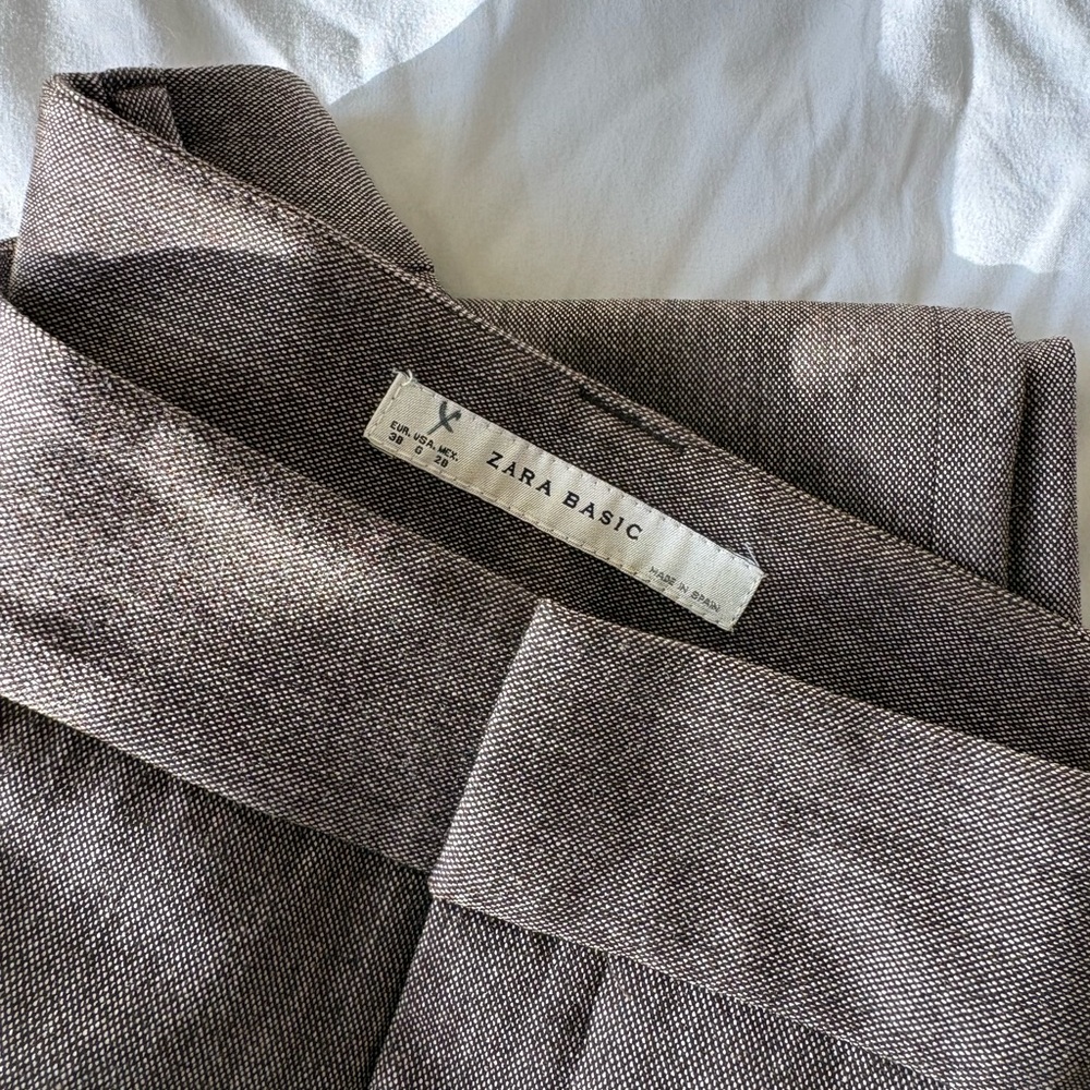Zara Basic Straight Leg Pants in Brown Taupe